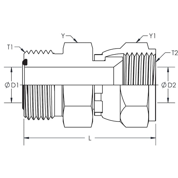 Male Flat Face O-Ring To Female JIC Swivel